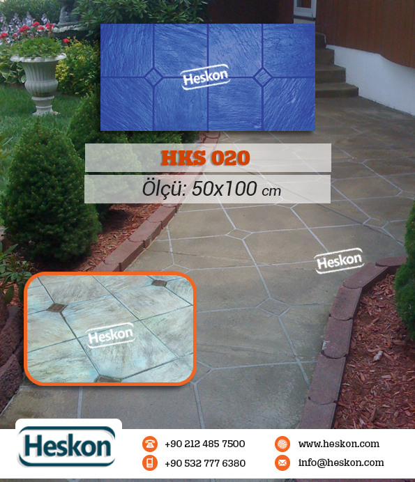 020 Hks Slate With Diamond Concrete Pattern Stamp Baski Beton