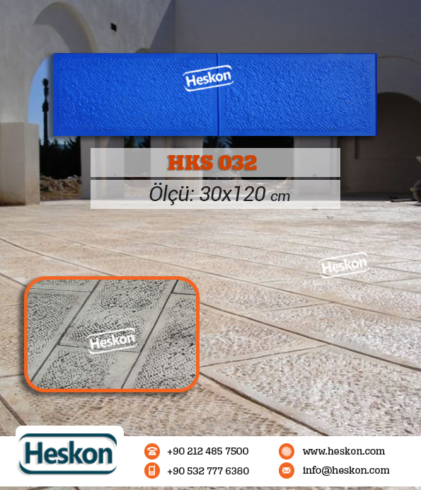 032 Hks Terra Natura  Bush Hammered Concrete Stamp Stone Pattern Baski Beton Kalibi