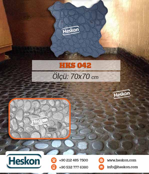 042 Hks River Rock Stone Concrete Pattern Stamp Baski Beton Kalibi